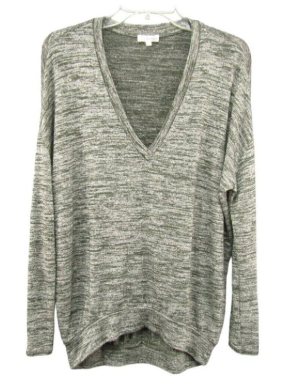 Wilfred Free Aritzia Devinette Marled Gray Oversized Hi Low V Neck Top Size XS